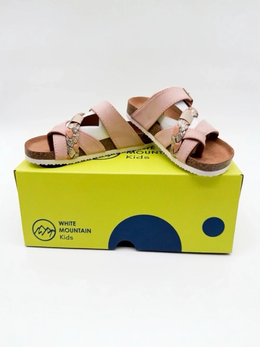White Mountain Kids Gramma Braided Sandals Blush Gold Toddler Girls 11 NEW